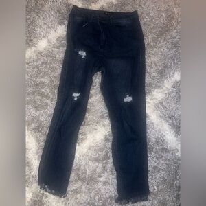Women's Distressed Blue Jeans